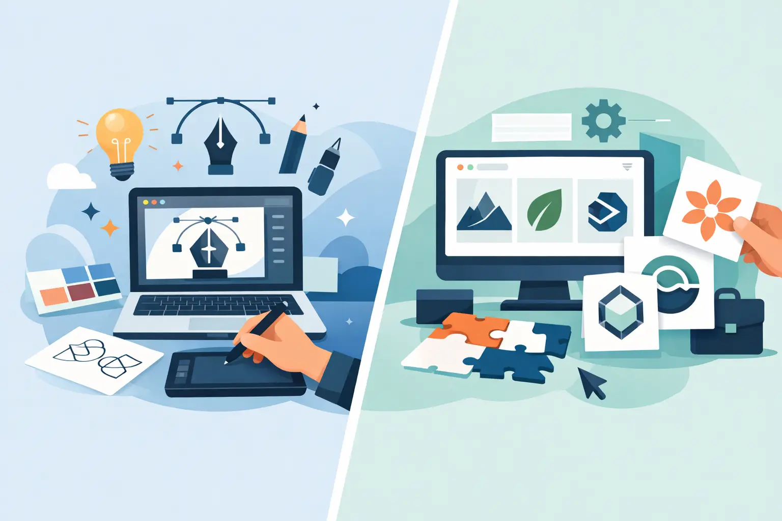 Custom Logo vs Template Logo
